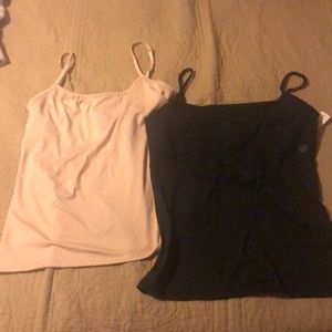Lot of 2 camis with shelf bra